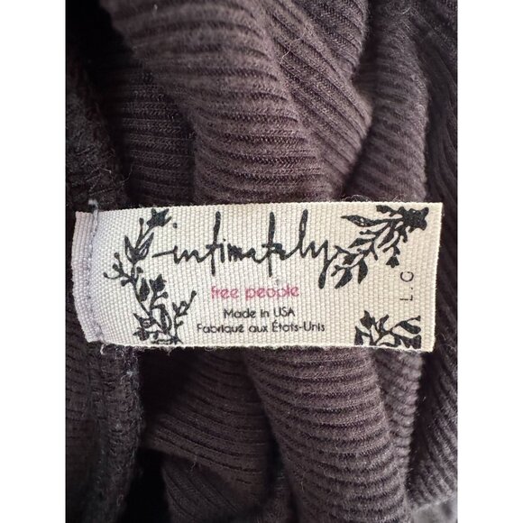 Free People Brown Ribbed LG Cold Shoulder Bodysuit With Mock Neck By Intimately - Picture 10 of 16